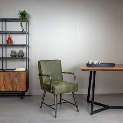 Tower Living Eetkamerstoel Belmonte Met Armleuningen - Microvezel Cherokee 13 Green Sfeerfoto (2)