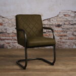 Tower Living Eetkamerstoel 'Buffalo' Leder Olive