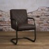Tower Living Eetkamerstoel 'Buffalo' Leder Stone