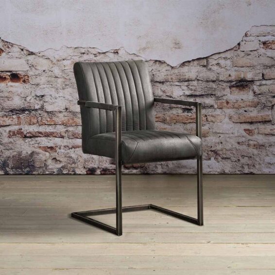 Tower Living Eetkamerstoel Ferro Met Armleuningen -Microvezel Savannah Anthracite Sfeerfoto