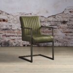 Tower Living Eetkamerstoel Ferro Met Armleuningen -Microvezel Savannah Green Sfeerfoto