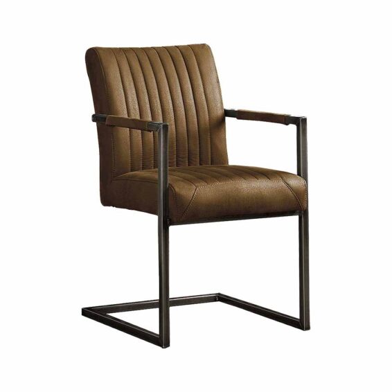 Tower Living Eetkamerstoel Ferro Met Armleuningen -Microvezel Savannah Light Brown