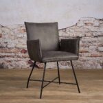 Tower Living Eetkamerstoel Trofa Met Armleuningen - Stof Amazon 2 Grey Sfeerfoto