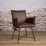 Tower Living Eetkamerstoel Trofa Met Armleuningen - Stof Amazon 8 Brown Sfeerfoto