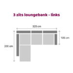 Zitzz Hamilton Longchair 3-zits - links