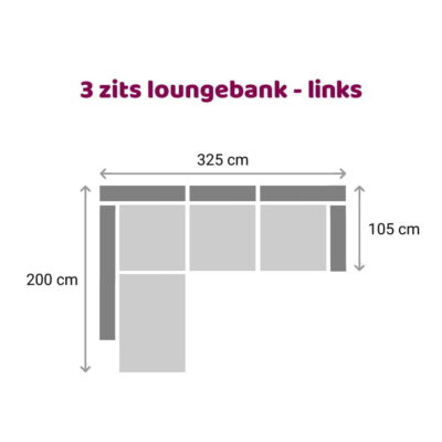 Zitzz Hamilton Longchair 3-zits - links