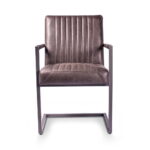 Eetkamerstoel Rico met armleuningen - 25x25 - Vertical stiksel - Yacht Espresso