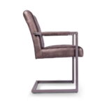 Eetkamerstoel Rico met armleuningen - 25x25 - Vertical stiksel - Yacht Espresso
