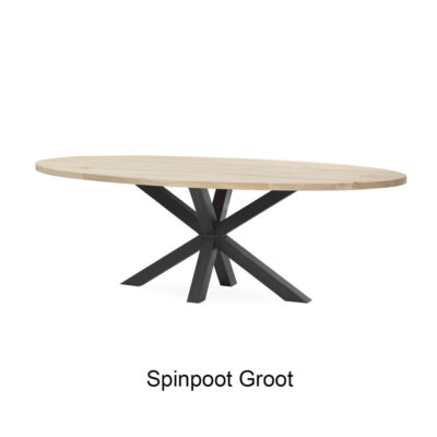 Ovale Eiken Eettafel Rustiek Spinpoot Groot