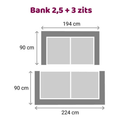 Zitzz Emil - Bank - 2,5 en 3 zits