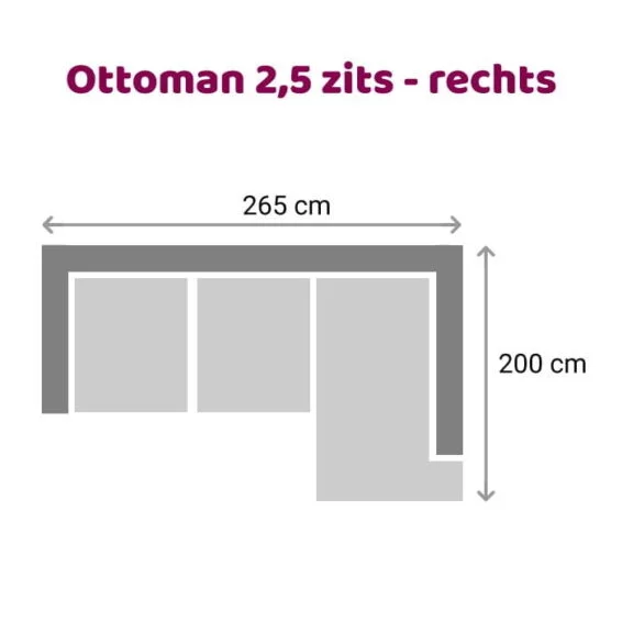 Zitzz Emil - Ottoman 2,5 zits rechts