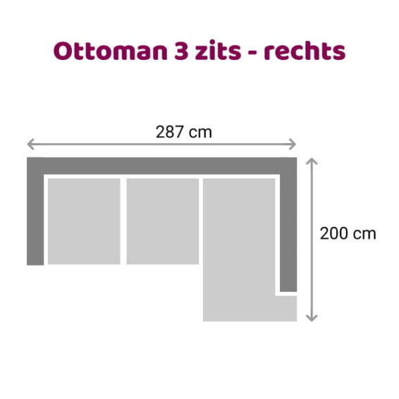 Zitzz Emil - Ottoman - 3 zits rechts