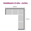 Zitzz Vettel Hoekbank 2-3 zits rechts