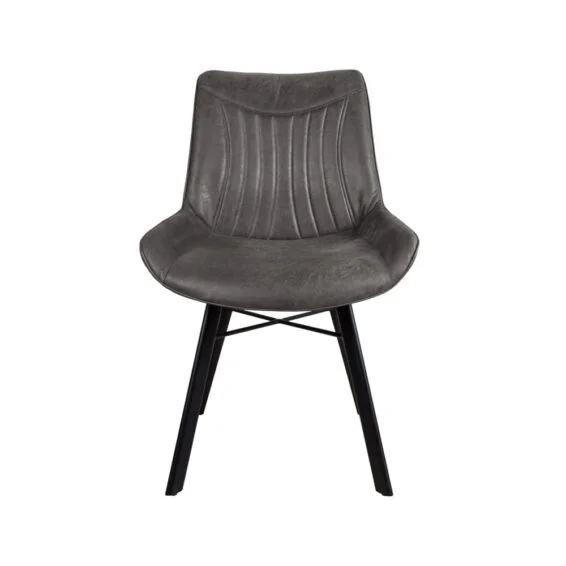 Eetkamerstoel Patron - Eco-leer Jacht Graphite 66 - Vooraanzicht