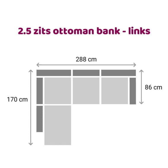 Zitzz Carmen - Ottoman 2,5 zits links