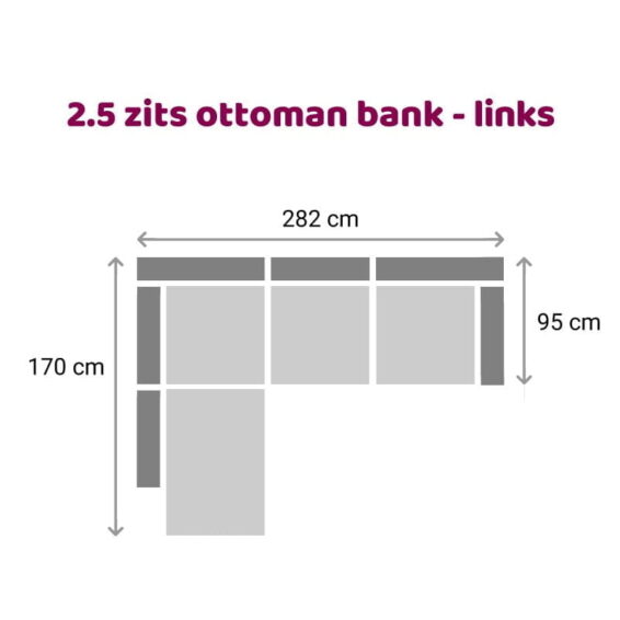 Claudia - Ottoman 2,5 zits links