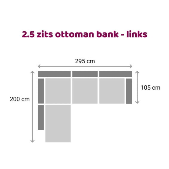 Zitzz Hamilton - Ottoman 2,5 zits links