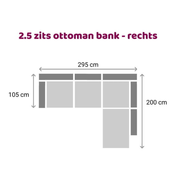 Zitzz Hamilton - Ottoman 2,5 zits rechts