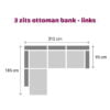 3 zits ottoman bank Maya en Churchill - Links