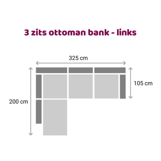 Zitzz Hamilton - Ottoman 3 zits links