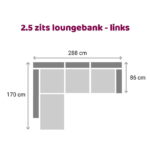2.5 zits loungebank Carmen - Links