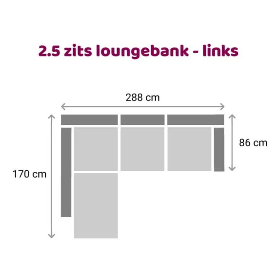 2.5 zits loungebank Carmen - Links