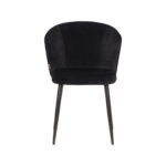 Eetkamerstoel Wave Zwart Fluweel 58x60x85 cm Voorkant 1