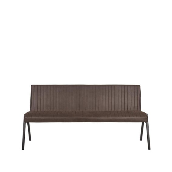 LABEL51 Eetkamerbank Matz Antraciet Microvezel 175x62x86 cm Voorkant