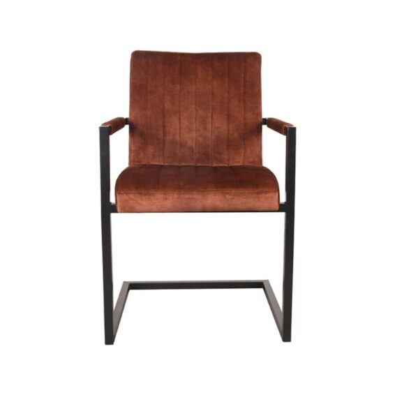 LABEL51 - Eetkamerstoel_Milo_Rust_Velours_55x55x85_Cm_Voorkant