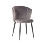 LABEL51 Eetkamerstoel Wave Grijs Fluweel 58x60x85 cm Perspectief 1