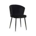 LABEL51 Eetkamerstoel Wave Zwart Fluweel 58x60x85 cm Perspectief 1