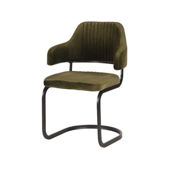 LABEL51 Eetkamerstoel Otta Fluweel Army Green