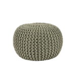 Label51 Poef Gebreid Olive Katoen 50x50x35 cm