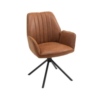 Eetkamerstoel Leon -Eco-leer Jacht Cinnamon