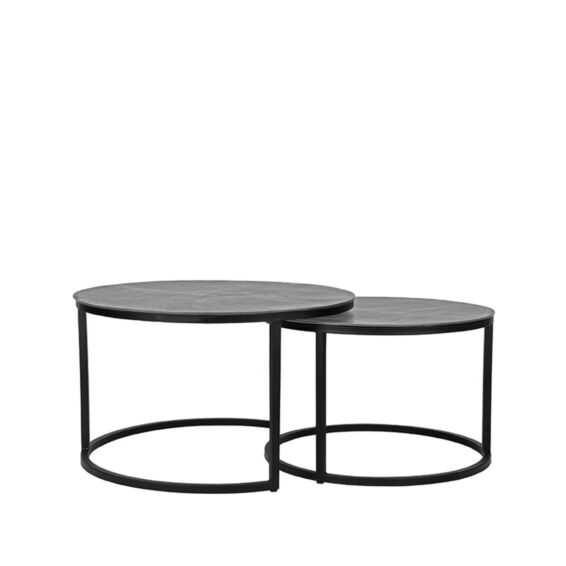 LABEL51 - Salontafel_Set_Grand_Antiek_Ash_Metaal_75x75x45_cm_Voorkant