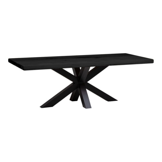 Eiken Eettafel Rustiek - Recht - Zwart