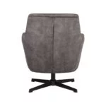 LABEL51 Fauteuil Toby Antraciet Velours 75x80x85 cm Achterkant