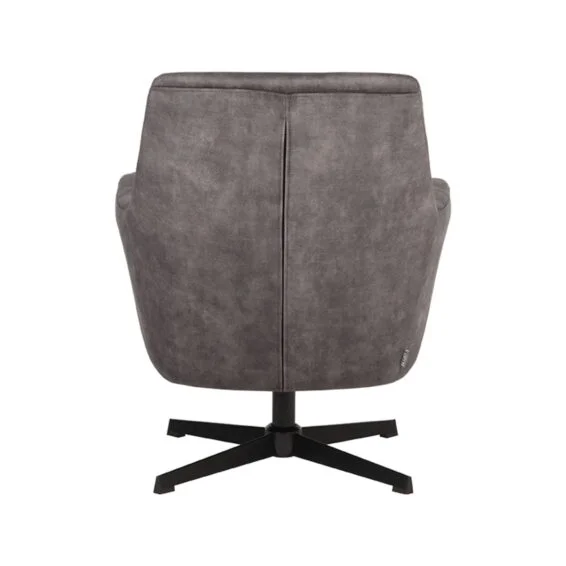 LABEL51 Fauteuil Toby Antraciet Velours 75x80x85 cm Achterkant