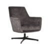 LABEL51 Fauteuil Toby Antraciet Velours 75x80x85 cm Perspectief