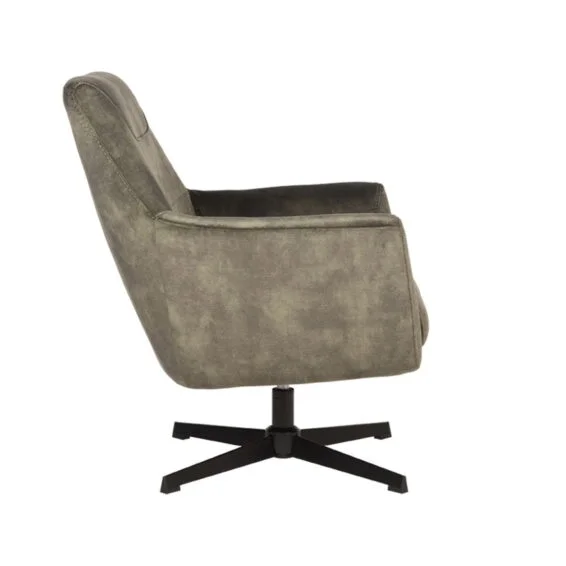 LABEL51 Fauteuil Toby Hunter Velours 75x80x85 cm Zijkant