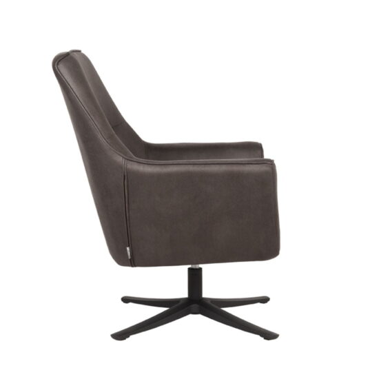 LABEL51 Fauteuil Tod Antraciet Microvezel 76x75x90 cm Zijkant