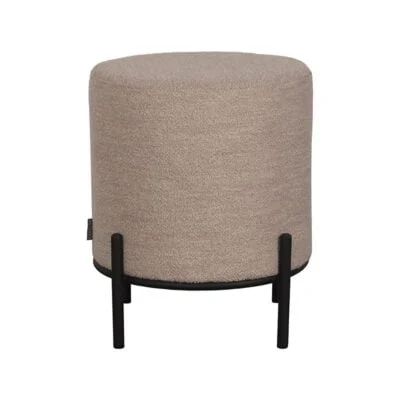 LABEL51 Poef Troy Naturel Boucle 41x41x48 cm Voorkant