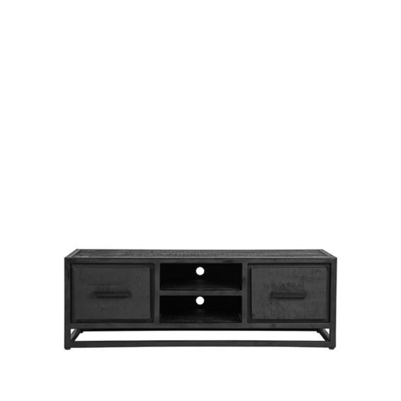 LABEL51 Tv Meubel Chili Zwart Mangohout 120x45x40 cm Voorkant