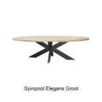 Ovale Eiken Eettafel Rustiek Spinpoot Elegant Groot