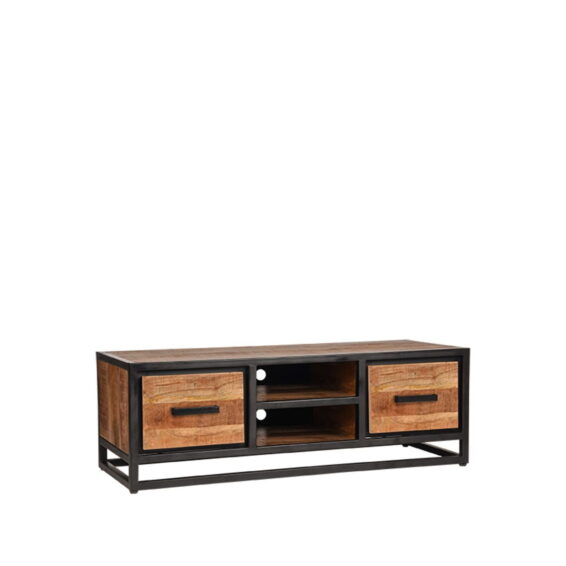 LABEL51 Tv Meubel Tampa Rough Mangohout 120x45x40 cm Perspectief