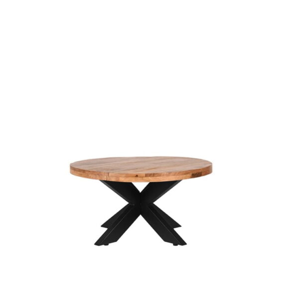 LABEL51 Salontafel Ziggy Rough Mangohout 80x80x43 cm Voorkant 2
