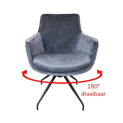 Eetkamerstoel Linn Stof Loft Plumb 168 Draaibaar 2