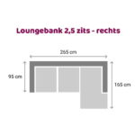 Tower Living SIDD Baltimore Loungebank 25 zits Rechts