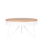 LABEL51 salontafel saran wit metaal 80x80x43 cm voorkant