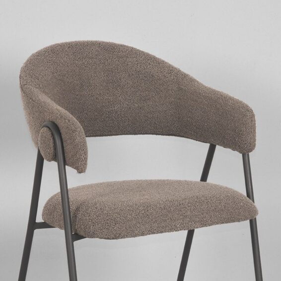 LABEL51 - Eetkamerstoel_lowen_boucle_bruin_58x60x84_cm_detail